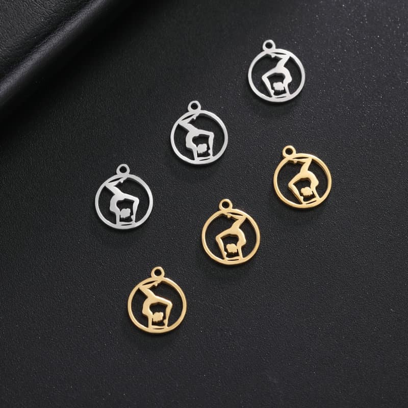 Pendant stainless steel for yoga, gymnastics accessory, necklace, does not fade 2