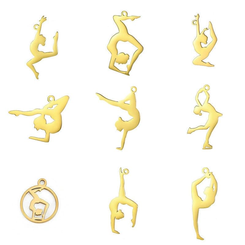Pendant stainless steel for yoga, gymnastics accessory, necklace, does not fade 1