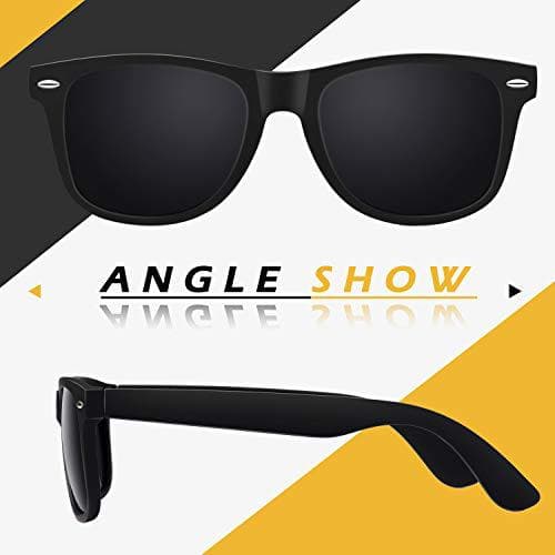 Travel black sunglasses for men and women, retro glasses solar-powered 3