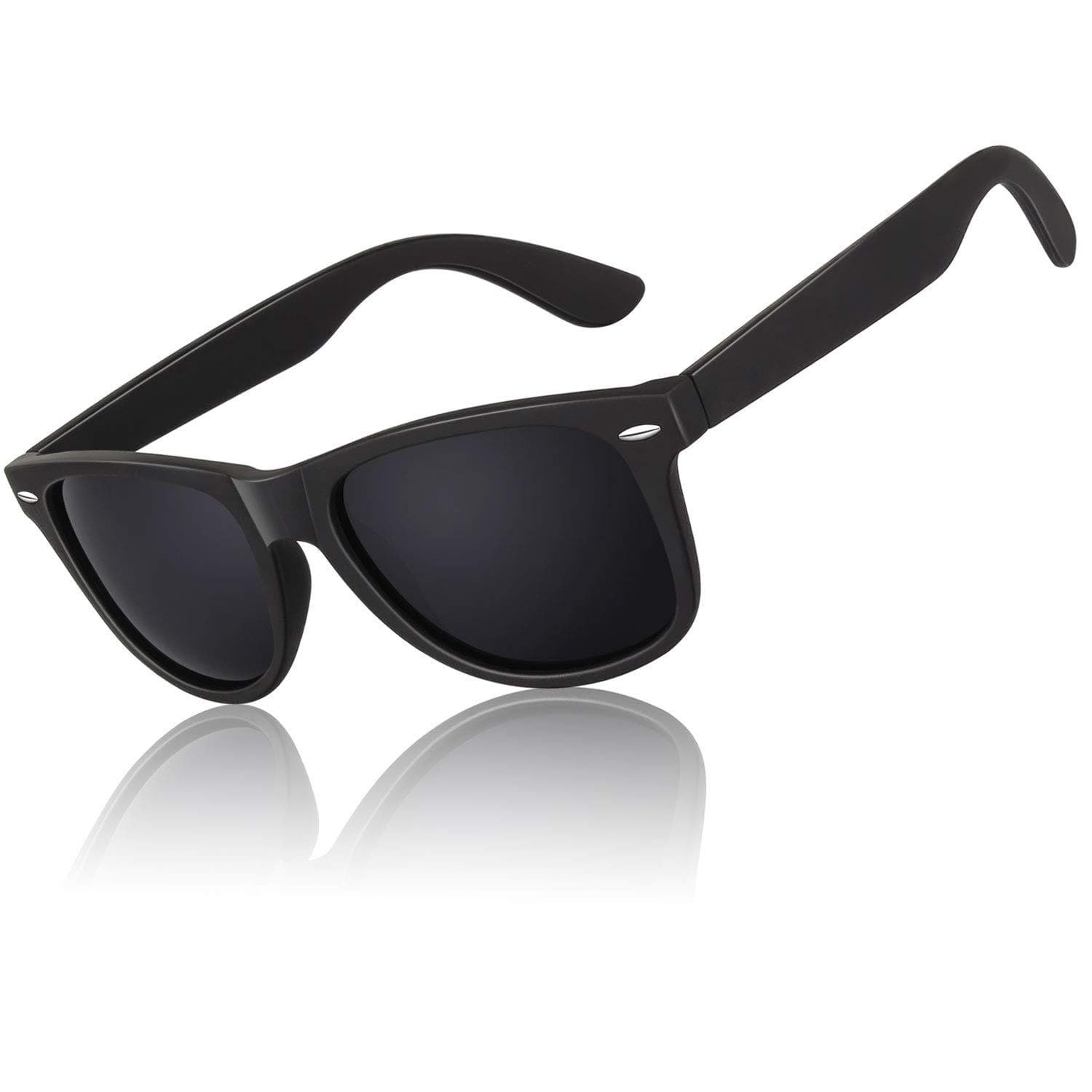 Travel black sunglasses for men and women, retro glasses solar-powered 4