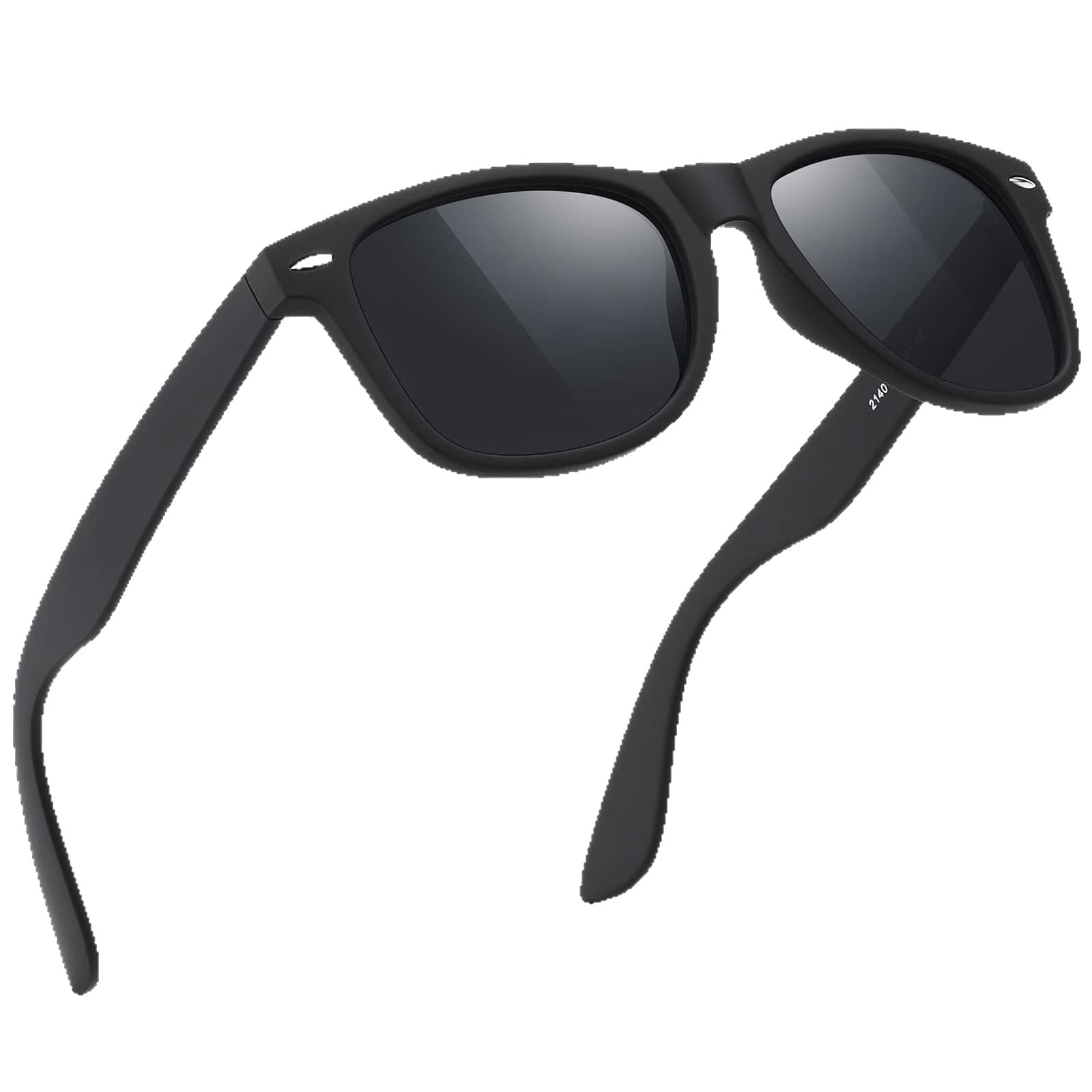 Travel black sunglasses for men and women, retro glasses solar-powered 5