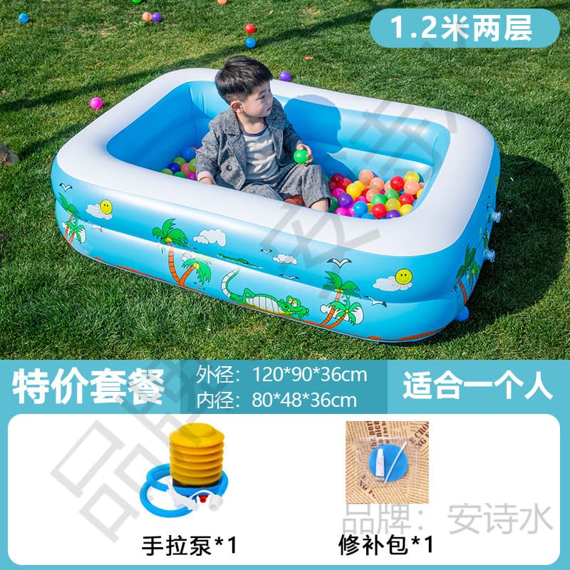 Inflatable children's swimming pool, travel folding tub for bath, toy, increased thickness 5