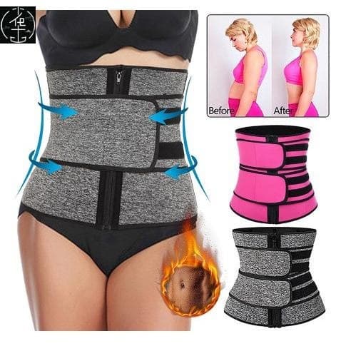 [Plus Size Waist Trainer Corset Sport Girdle Double Belt Faja] 3