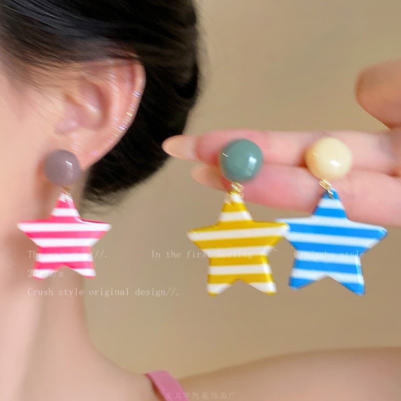 Dopamine colored earrings for women y2k sweet and cool hot girl Barbie earrings seaside vacation style colored circle earrings 4