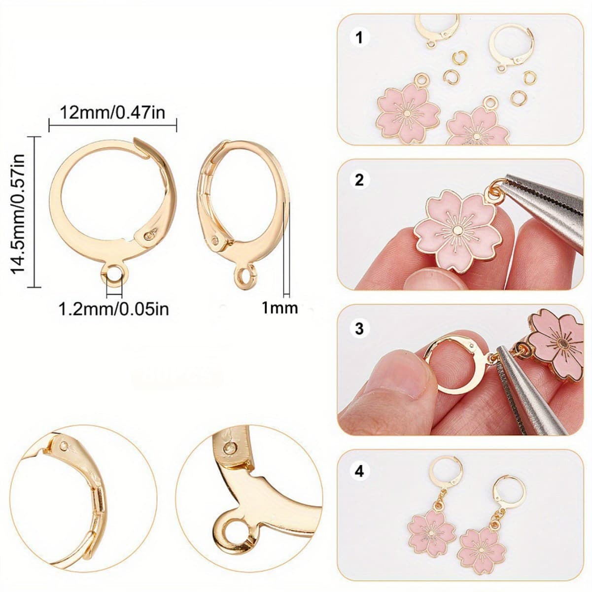 Korean small earrings, accessories, DIY, France 3