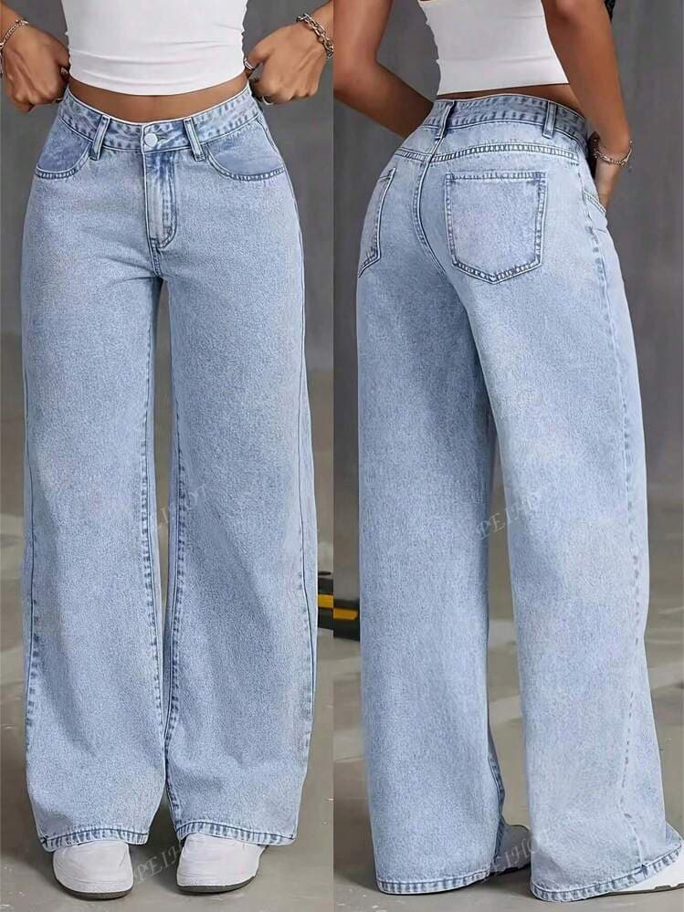 (Cross-border trading), summer loose straight jeans, trend trousers, high waist, oversize