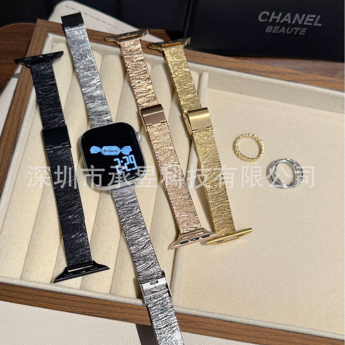 Huawei, wavy watch strap stainless steel, bracelet, 22mm 1