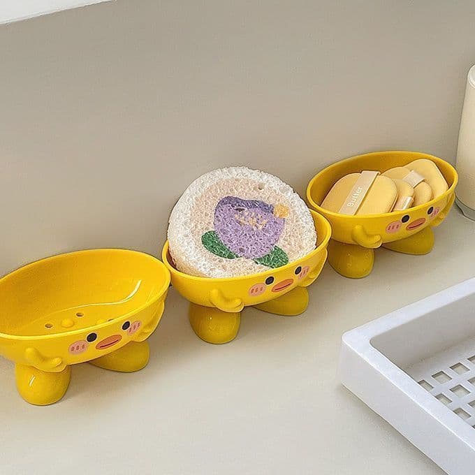 B.Duck, cute drying rack, cartoon children's soap holder 3