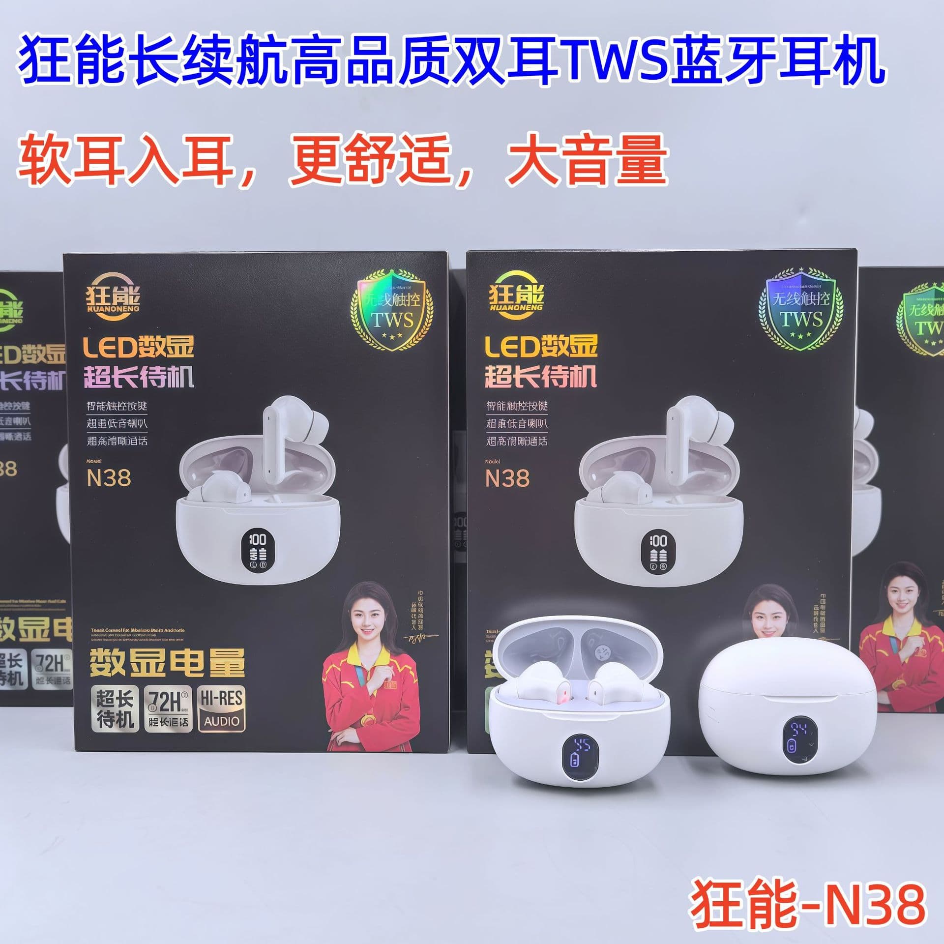 True Wireless Bluetooth Earbuds with Noise Reduction 2