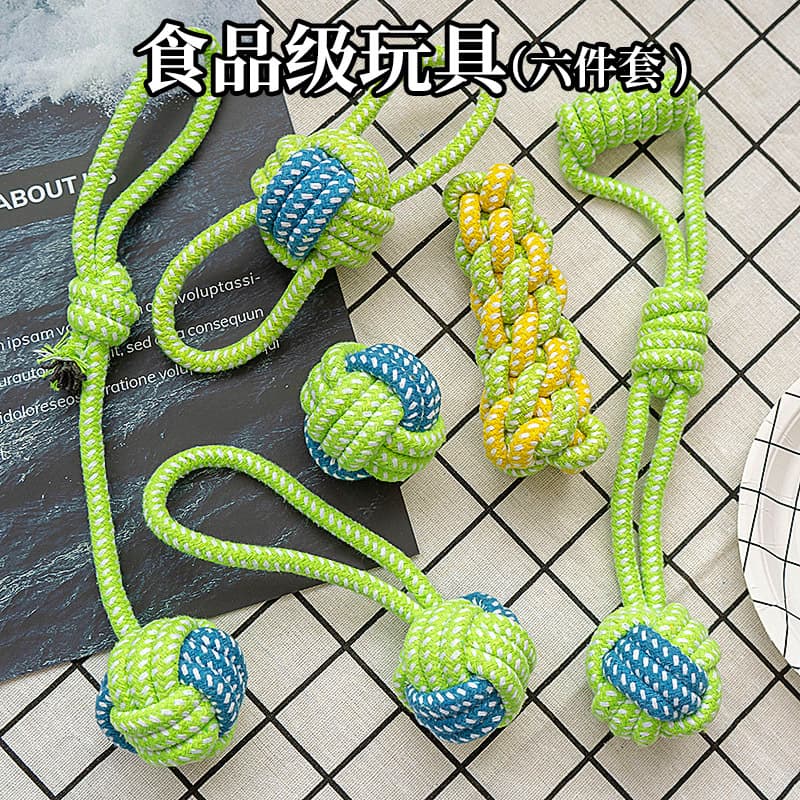 Dog toy, rope, biting grinding tooth rope, puppy bite rope, labra multi -border golden gross tug -of -rope 4