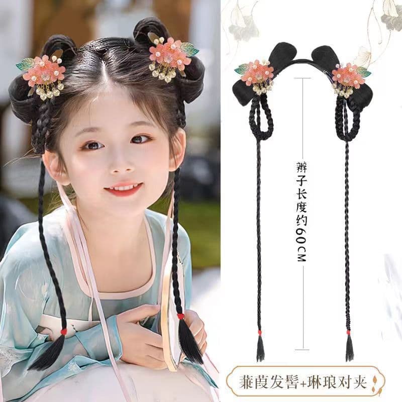 Children's hair accessory, Chinese hairpin, wig with pigtail, headband, hairgrip 3