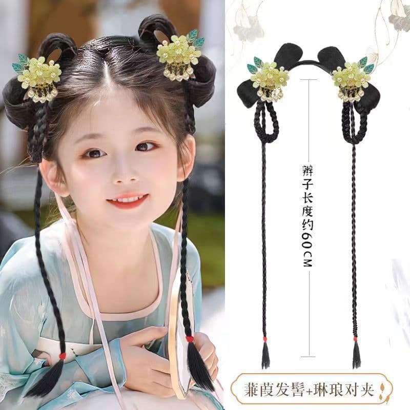 Children's hair accessory, Chinese hairpin, wig with pigtail, headband, hairgrip 4