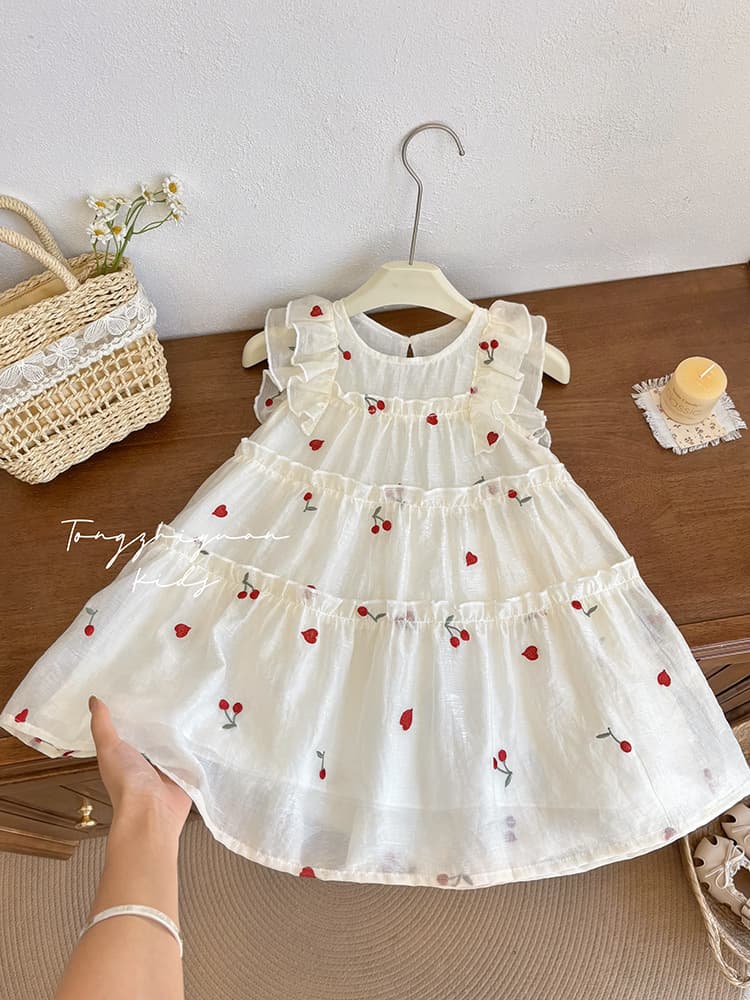 Summer dress, fashionable quality girl's skirt, with embroidery, city style, western style, children's clothing