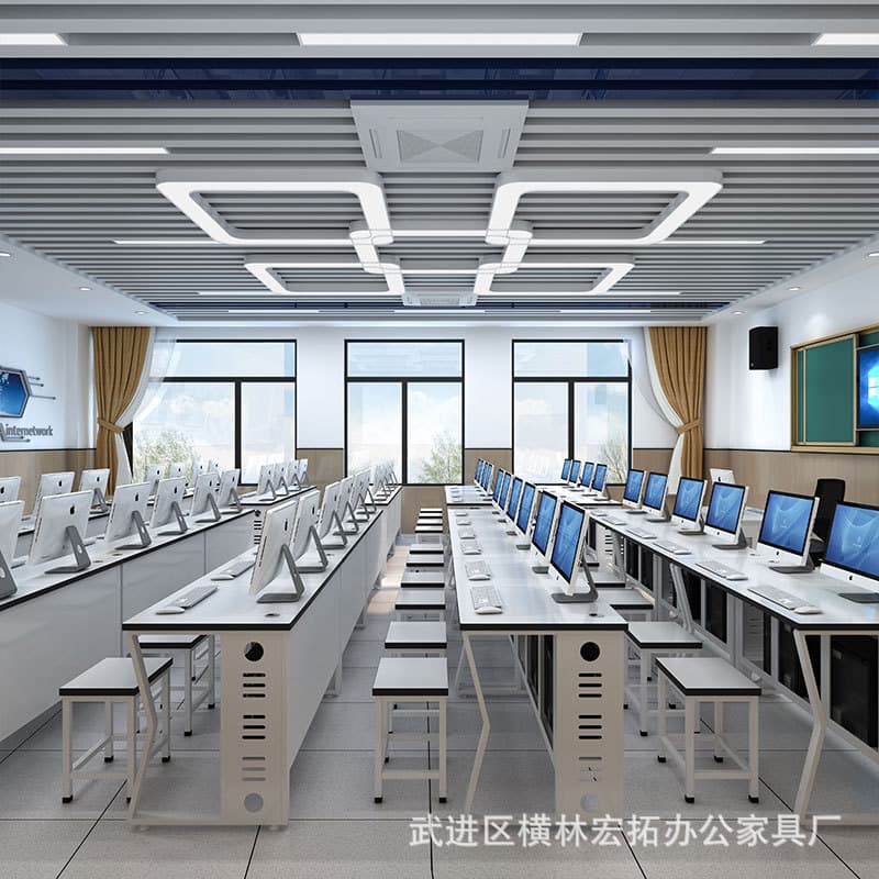 School computer classroom computer table training room classroom computer room class computer room desktop double single table and chair 3