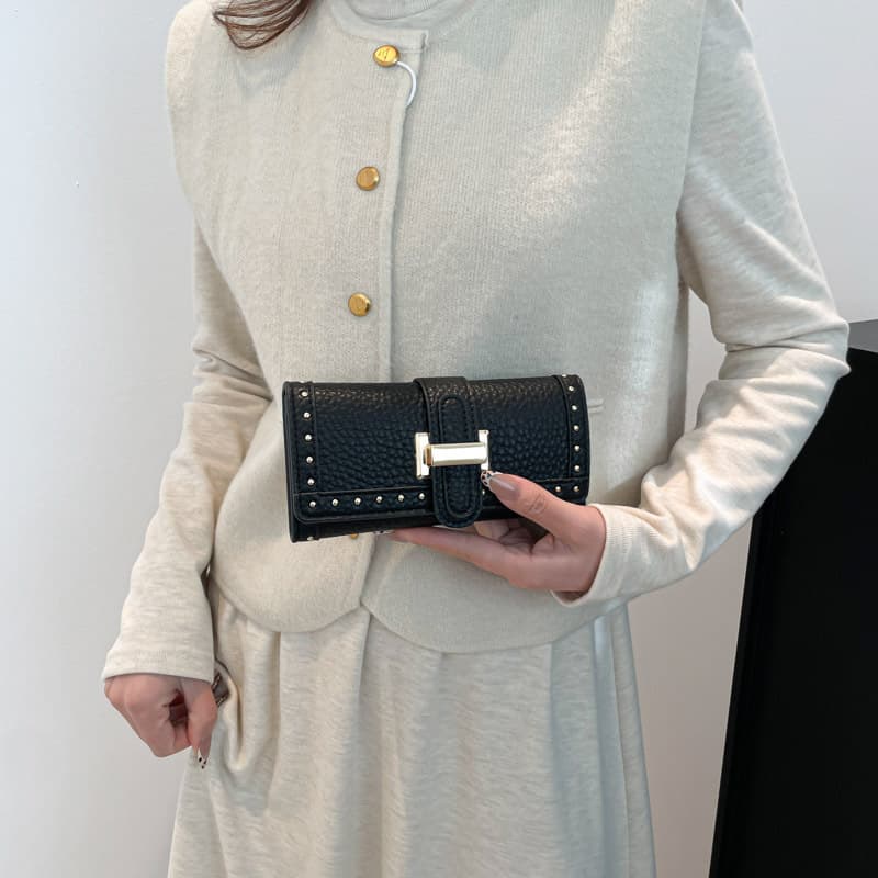 Polyurethane long wallet, universal retro small clutch bag 4