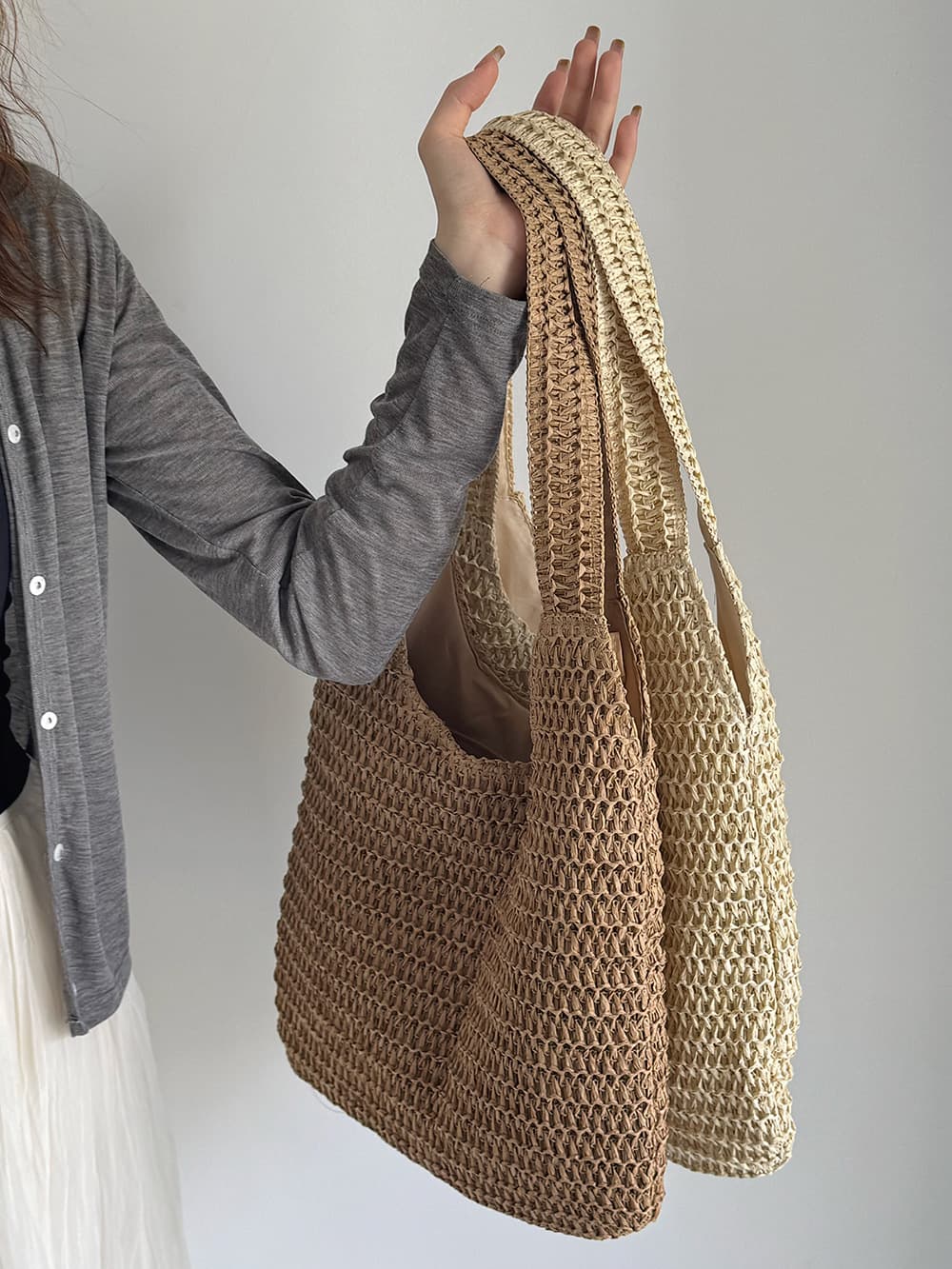 Summer woven straw capacious one-shoulder bag for leisure 2
