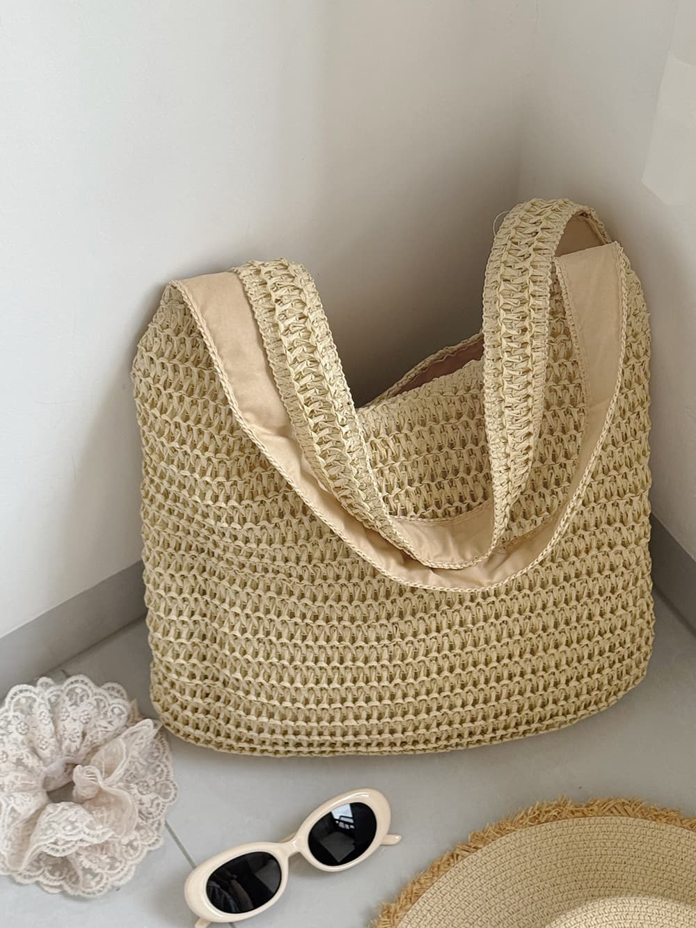 Summer woven straw capacious one-shoulder bag for leisure 5