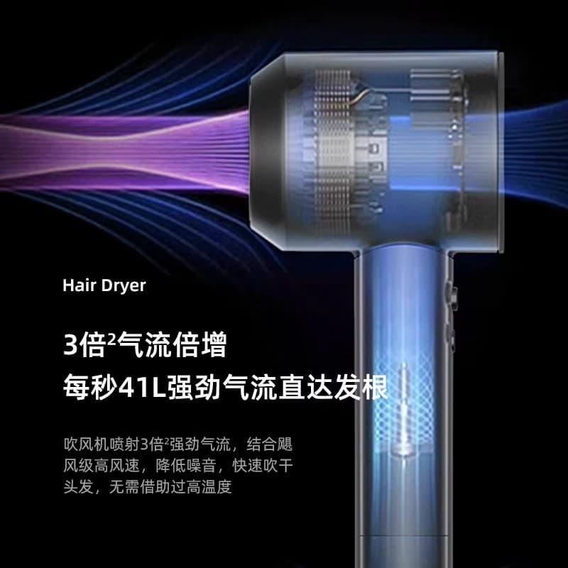 Yanxuan Huaqiangbei Mousen same leafless hollow hair dryer high-speed hair dryer high-power negative ion home use 4