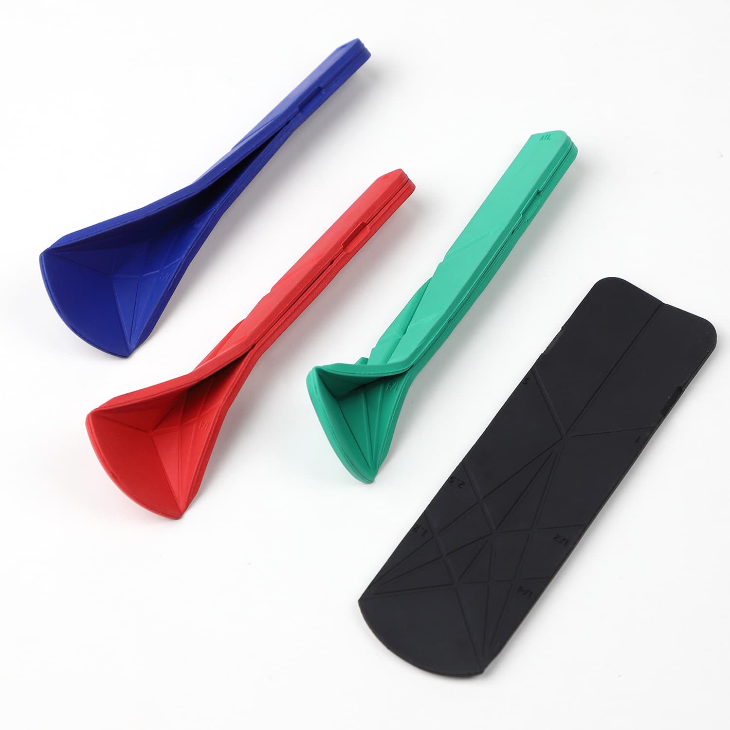 Cross-border popular Flat 3-in-1 Measuring Spoons three-in-one flat foldable silicone measuring spoon 5