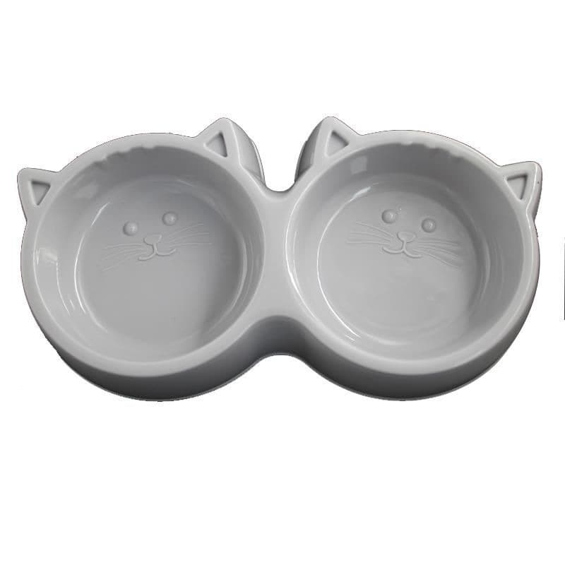 Cat -faced pet double bowl of horse karma plastic pot cat bowl wholesale anti -felling pet bowl cat food bowl cat bowl dog 5