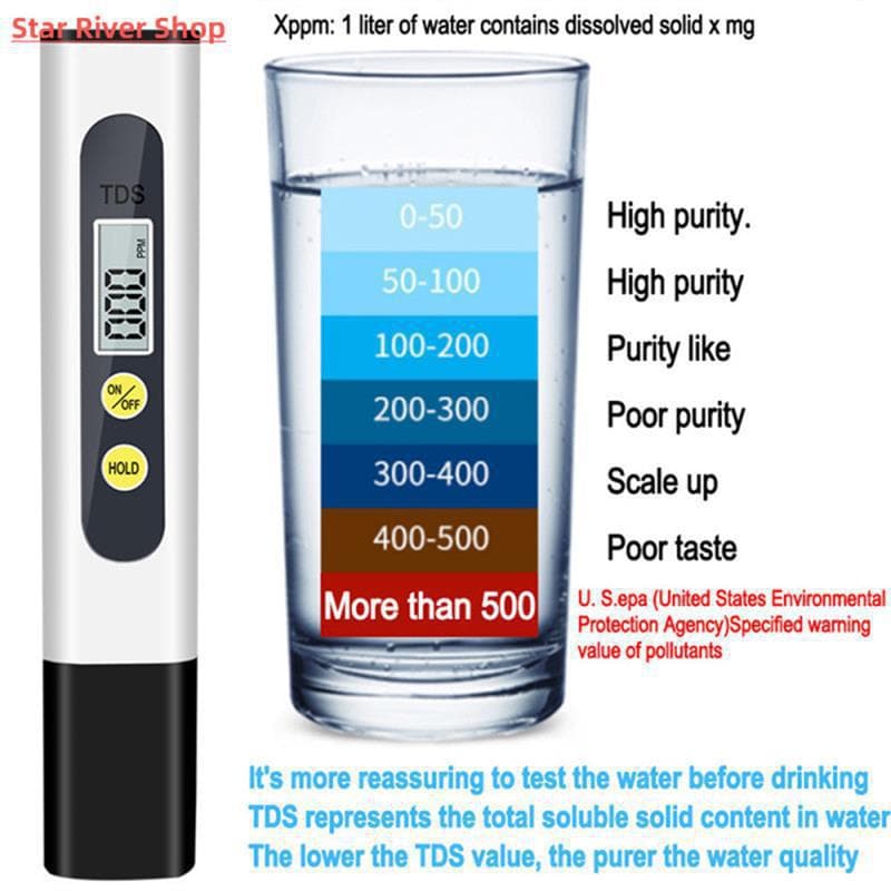 Digital PH TDS Meter Tester Temperature Pen Water Purity PPM 3
