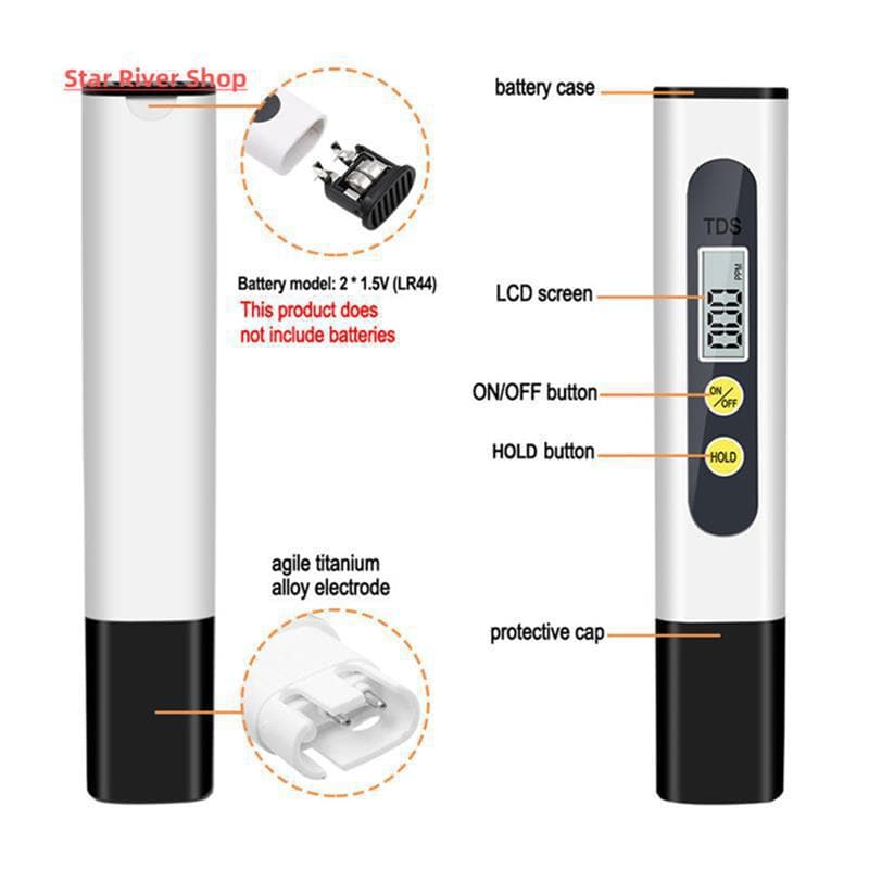 Digital PH TDS Meter Tester Temperature Pen Water Purity PPM 5