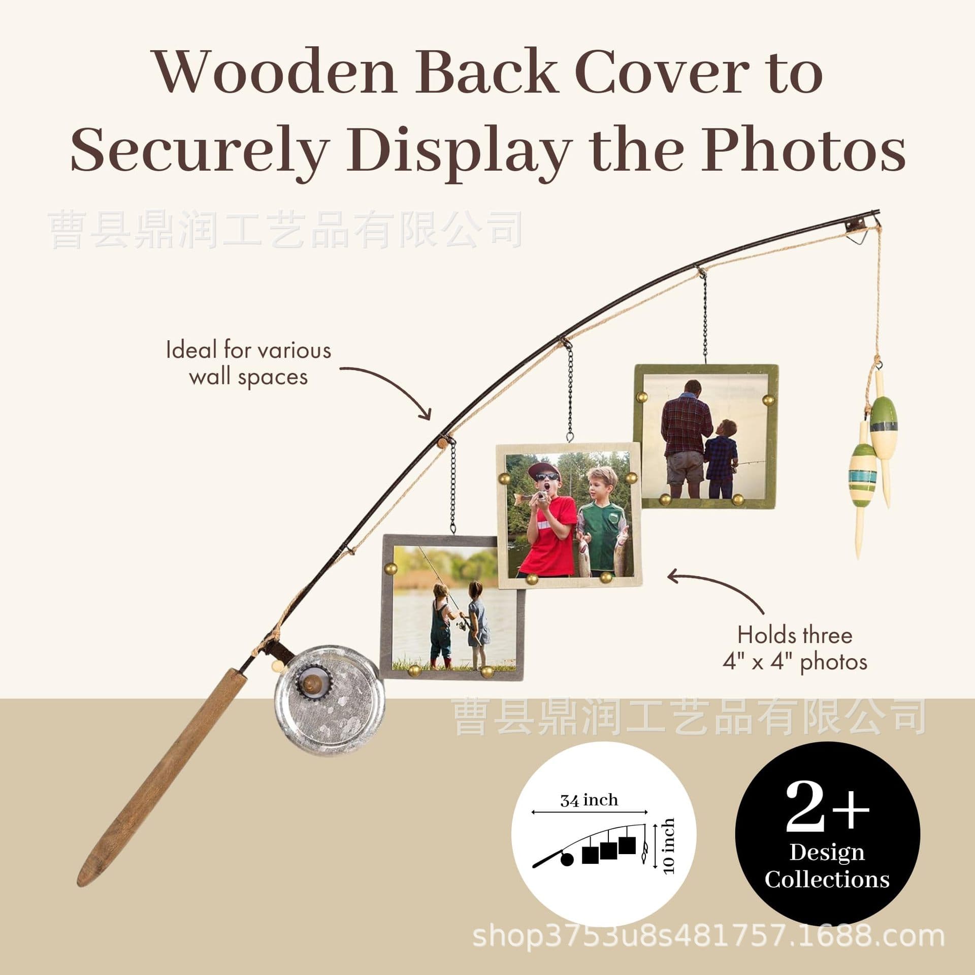 Wooden photo frame, wall mount for fishing, pendant for office for bedroom 3