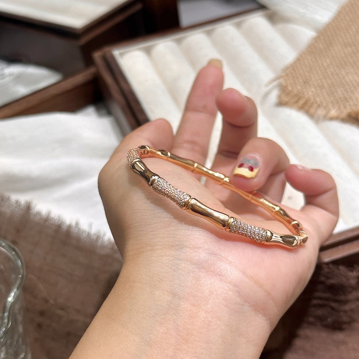 Design bamboo universal women's bracelet, Chinese style, simple and elegant design, high-quality style 1