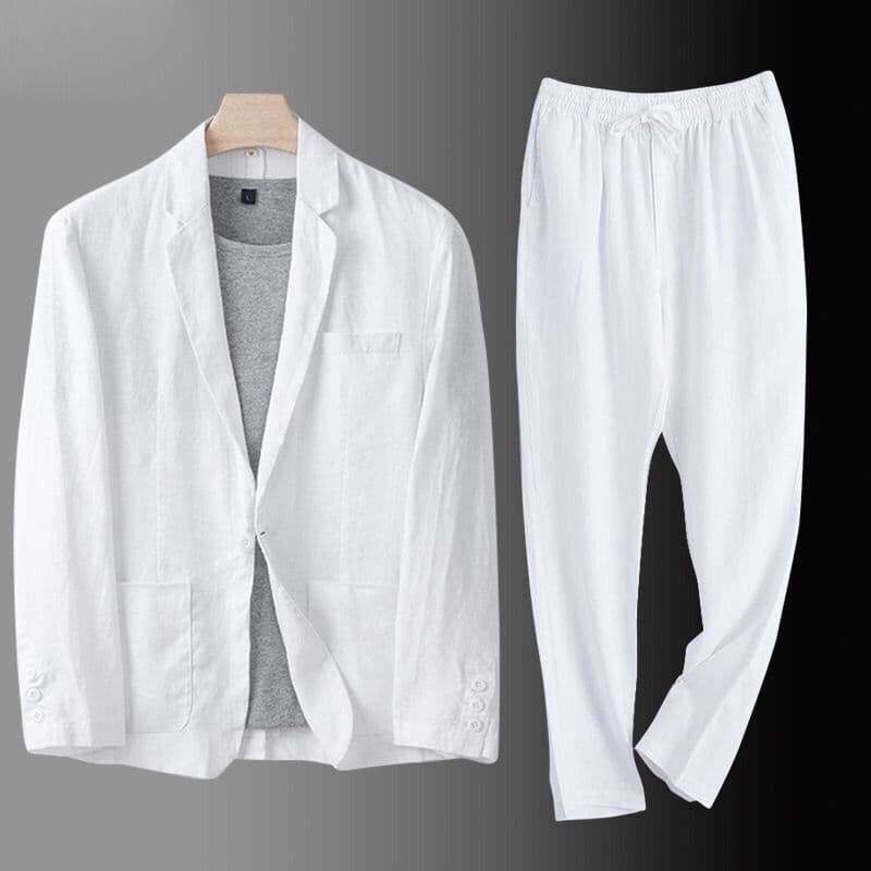 Classic suit, cotton jacket, men's style, oversize, cotton and linen 4