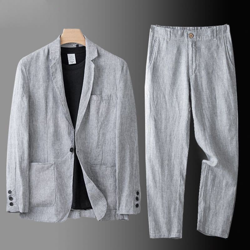 Classic suit, cotton jacket, men's style, oversize, cotton and linen 1