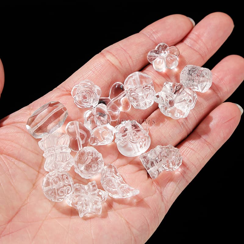 晶耀 Organic white crystal, accessories, carved accessory, DIY, through hole 4