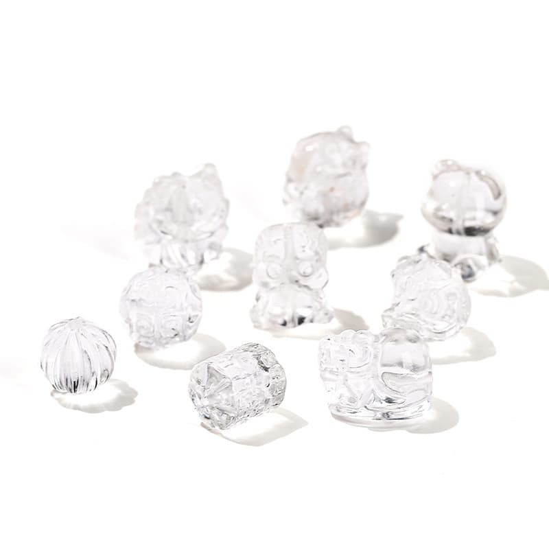 晶耀 Organic white crystal, accessories, carved accessory, DIY, through hole 5