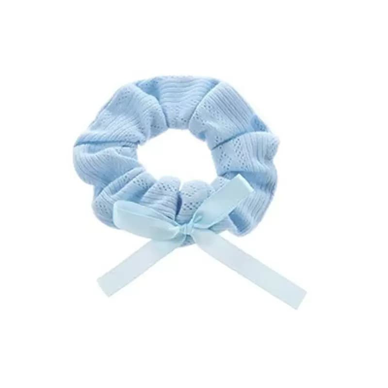 Blue harmless hair rope with bow, hair accessory, french style, no hair damage 5