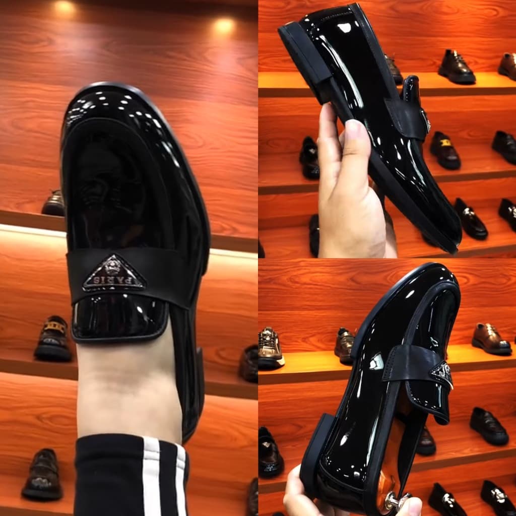 New high-end and versatile gentleman's light luxury business casual patent leather men's shoes, simple, fashionable and handsome 1