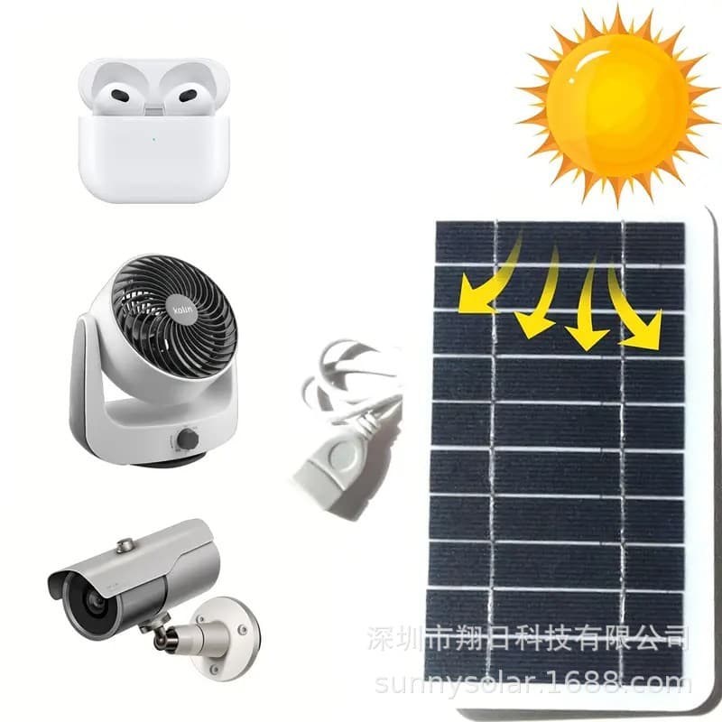 (Cross-border trading), waterproof charger solar-powered, 5v, 2W, 6v 2