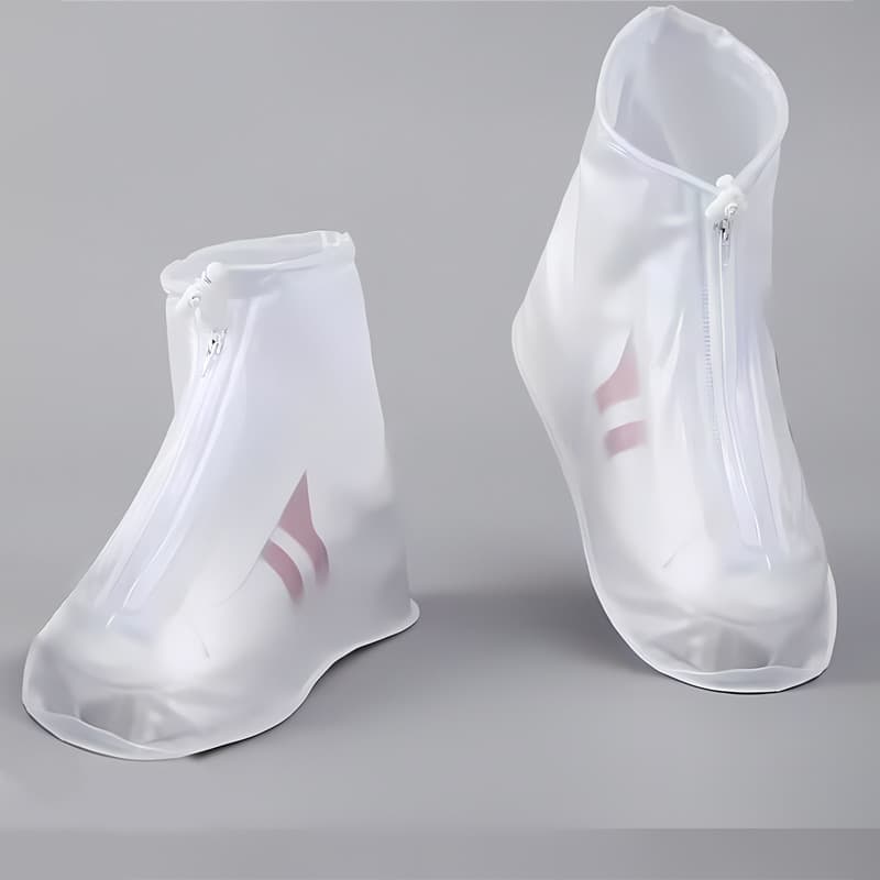 Non-slip wear-resistant shoe covers for men and women with zipper PVC, mid-length 3