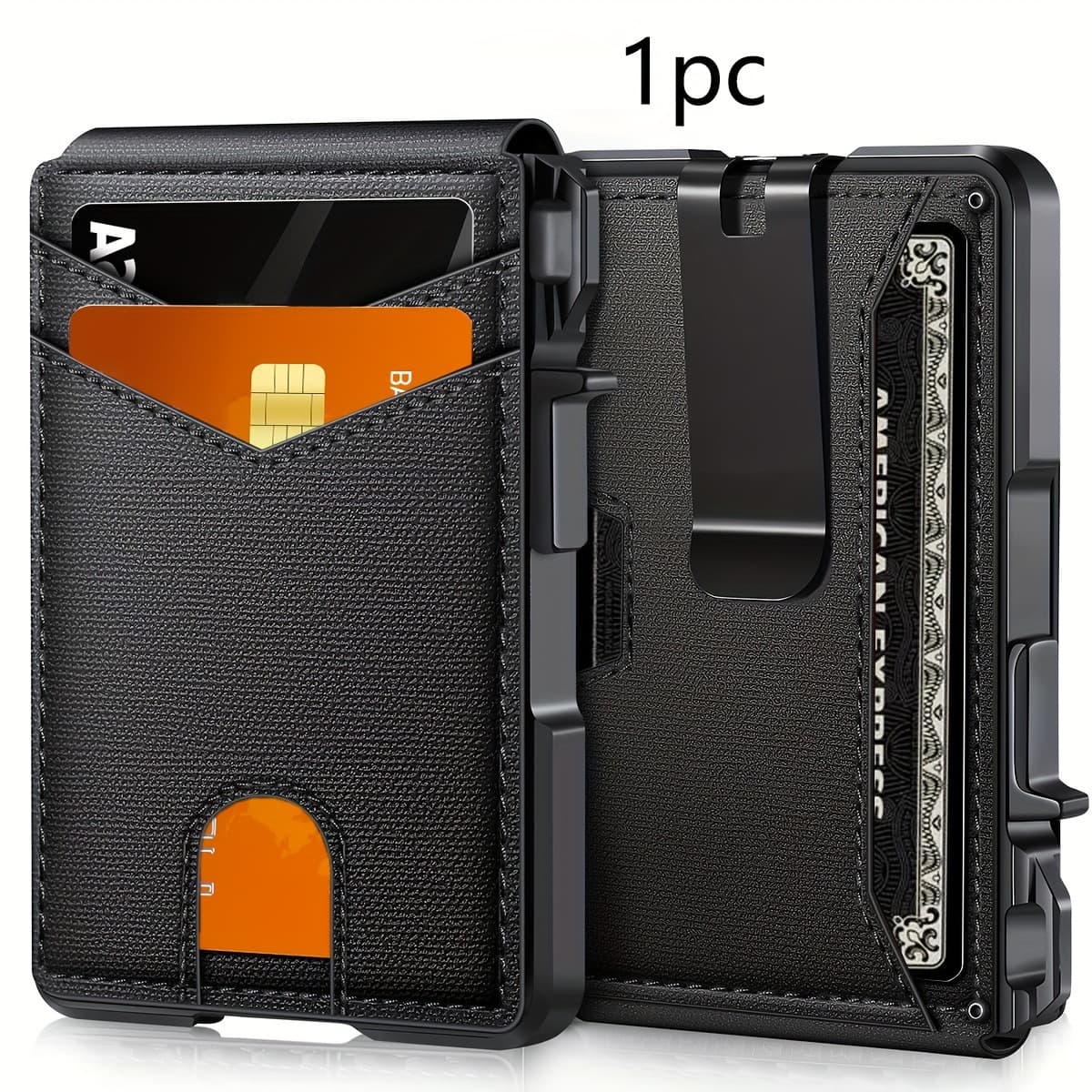 Men's Tactical Wallet Minimalist Leather Card Bag 7