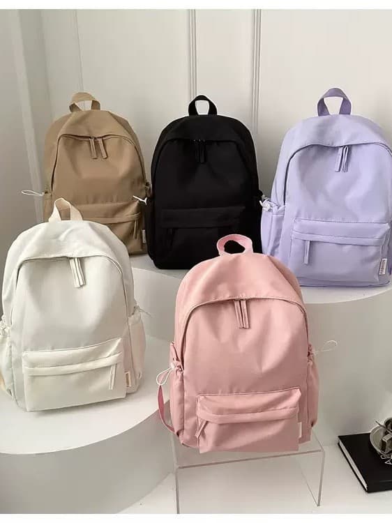 Capacious school bag for leisure, backpack, one-shoulder bag, city style, simple and elegant design, oxford cloth