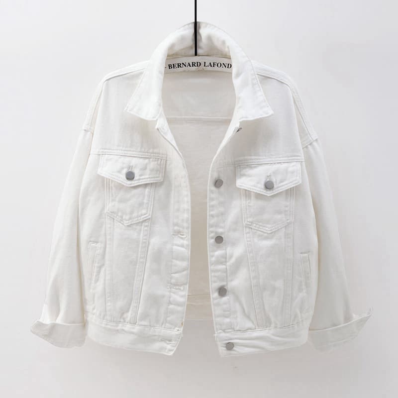 White denim jacket, autumn cardigan, Korean style 1