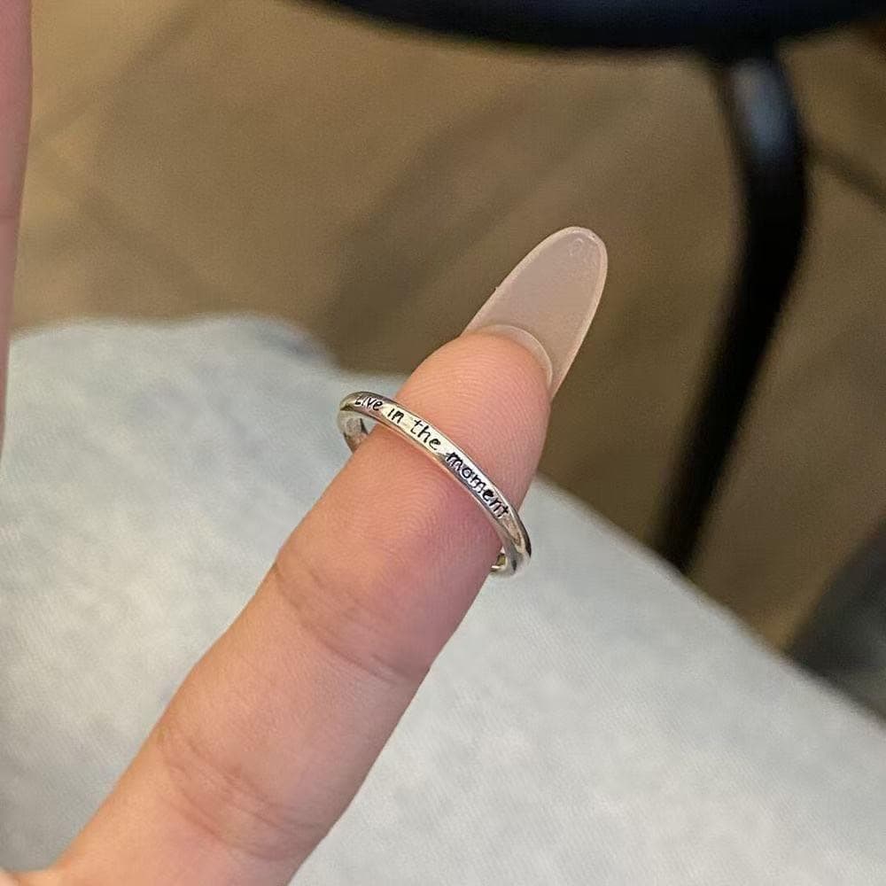 Vivalavida! Long live the letters of life in the present tail ring little finger ring opening original design 4