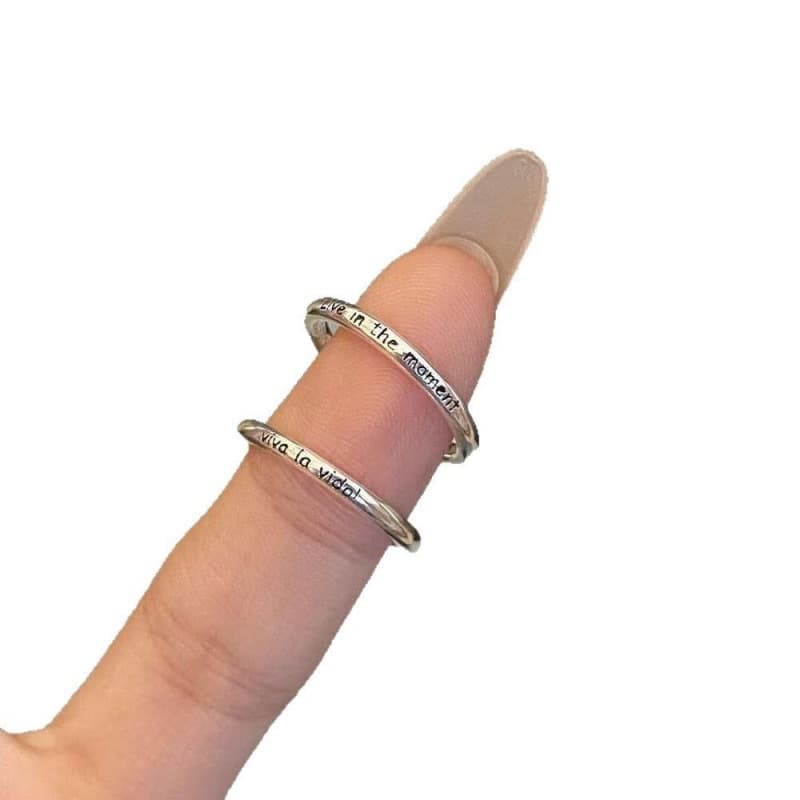 Vivalavida! Long live the letters of life in the present tail ring little finger ring opening original design 5