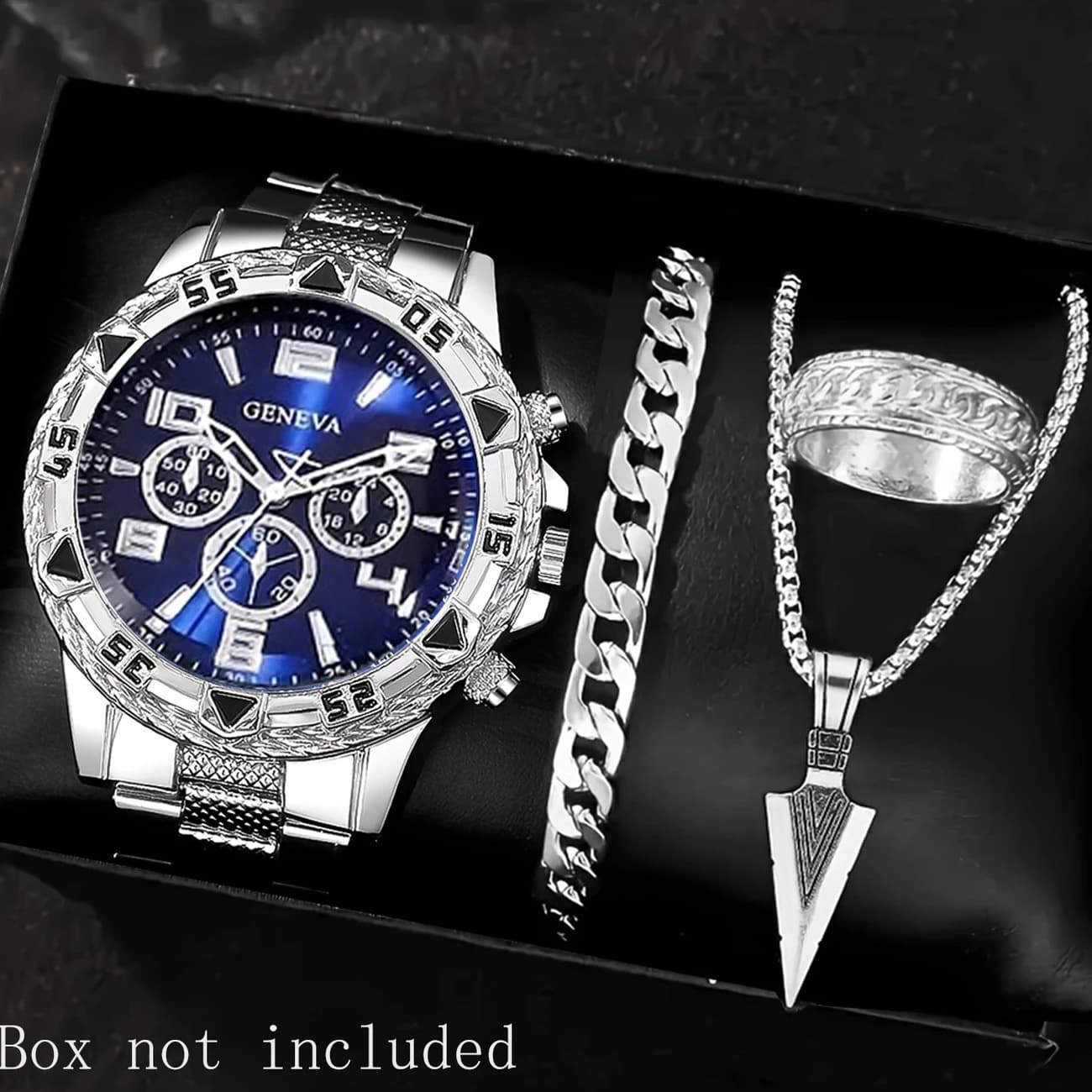 (Cross-border trading), (Wholesale), fashionable swiss watch, set, men's watch, high-quality style, Birthday gift, 4 piece set 3