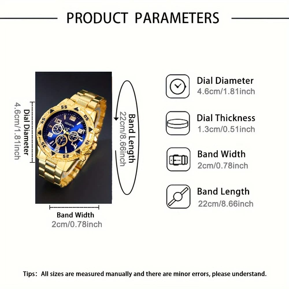 (Cross-border trading), (Wholesale), fashionable swiss watch, set, men's watch, high-quality style, Birthday gift, 4 piece set 5