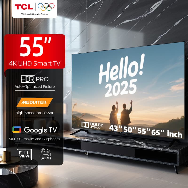 TCL [55 inch Smart TV 4K UHD HDR LED Android-Global Versio TV] 1