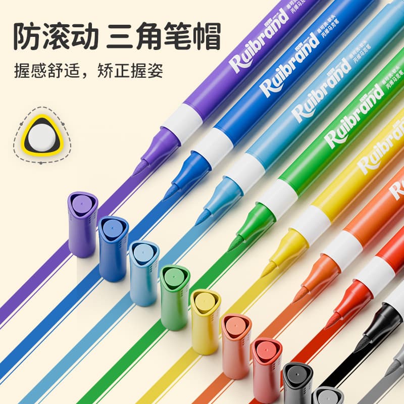 Acrylic, children's flashing marker, art watercolour for students, translucent crayons, folding brush, washable 2