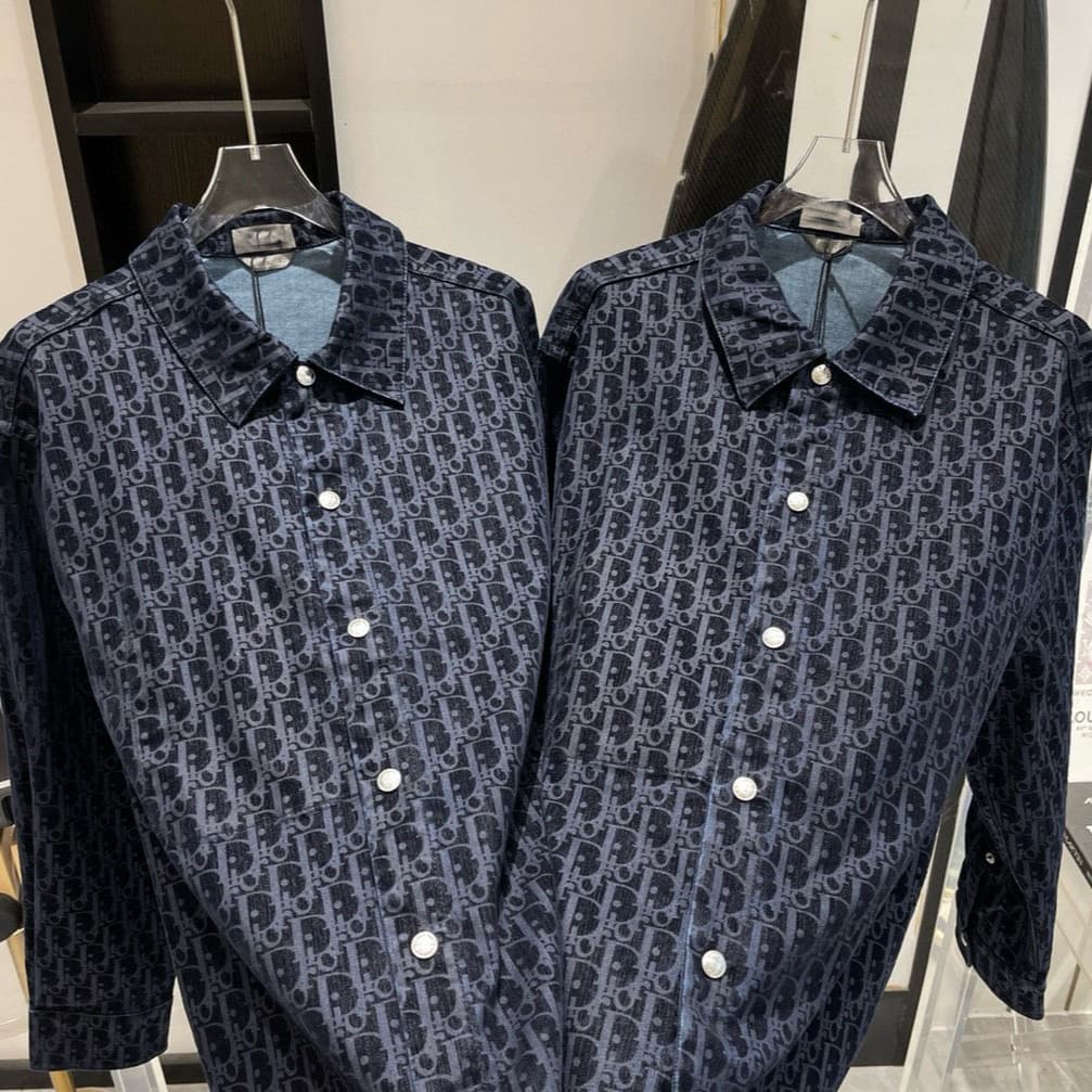 Good quality foreign trade micro business wholesale dark pattern full print CD men's denim jacket men's jacket 3