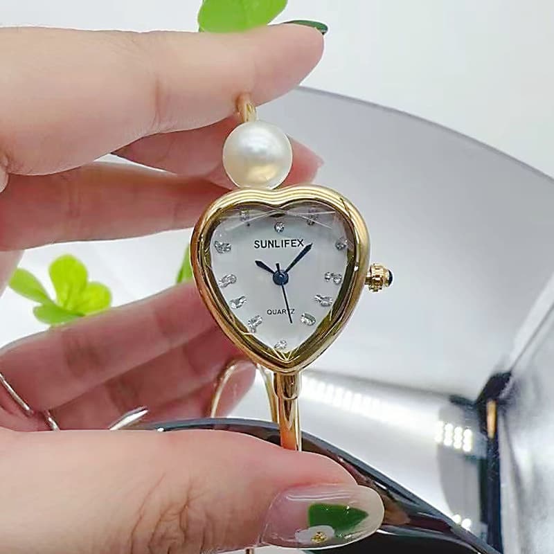 SUNLIFEX Dial pearl, high quality sophisticated bracelet, small women's watch, small dial 2