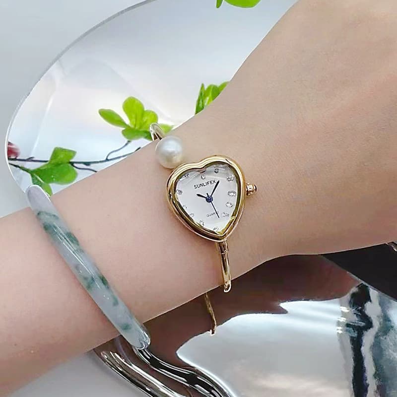 SUNLIFEX Dial pearl, high quality sophisticated bracelet, small women's watch, small dial 4