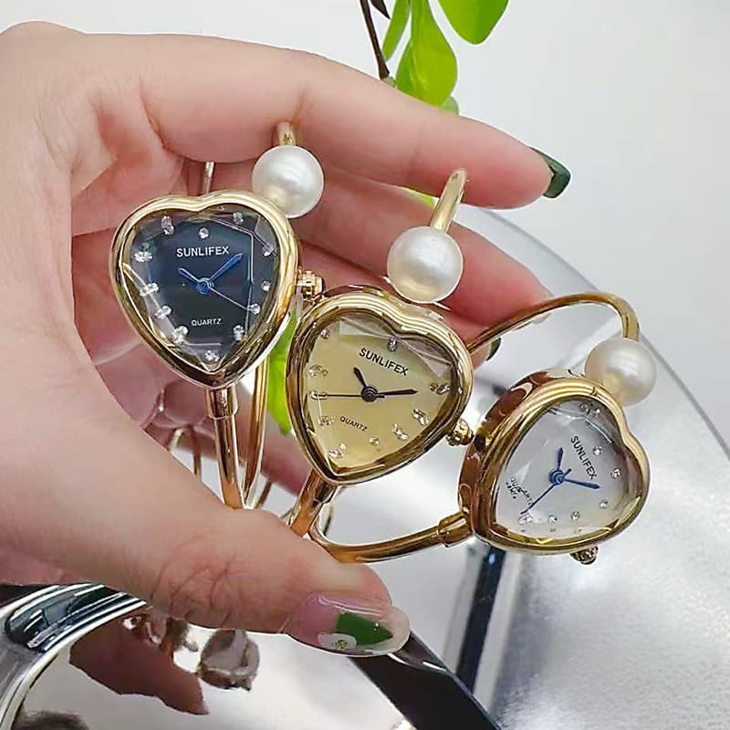 SUNLIFEX Dial pearl, high quality sophisticated bracelet, small women's watch, small dial 5