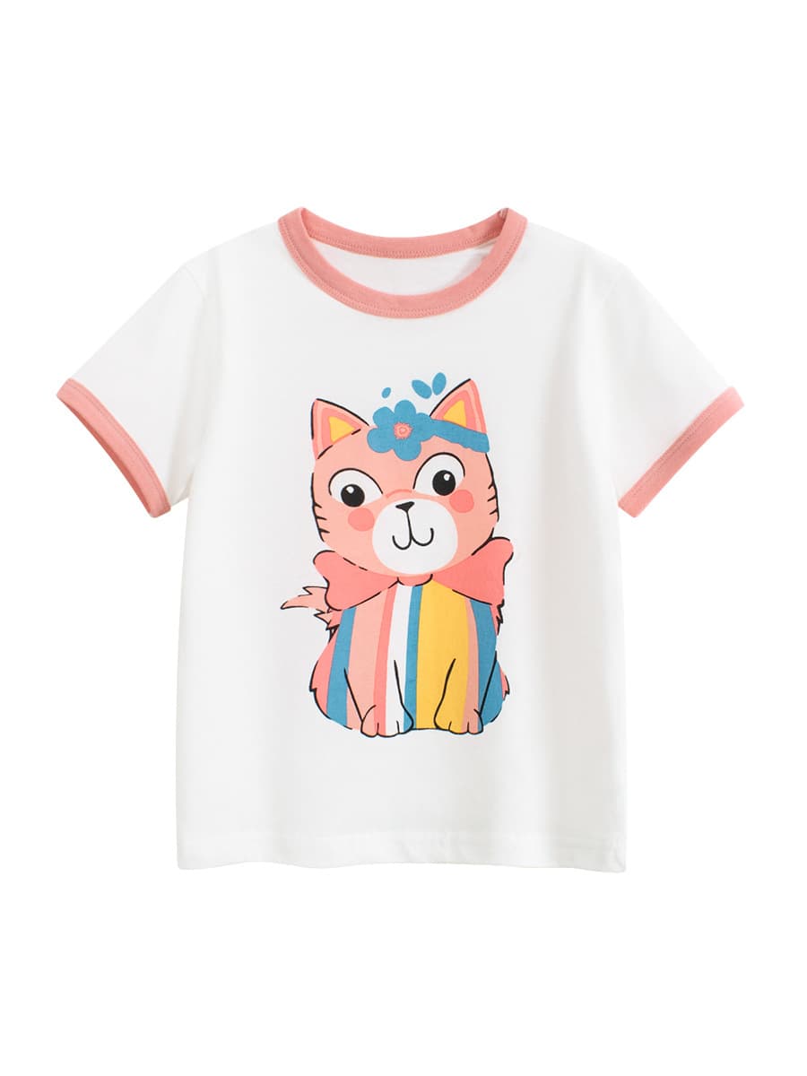 (Wholesale), summer children's cartoon short sleeve T-shirt with a round collar, Korean style